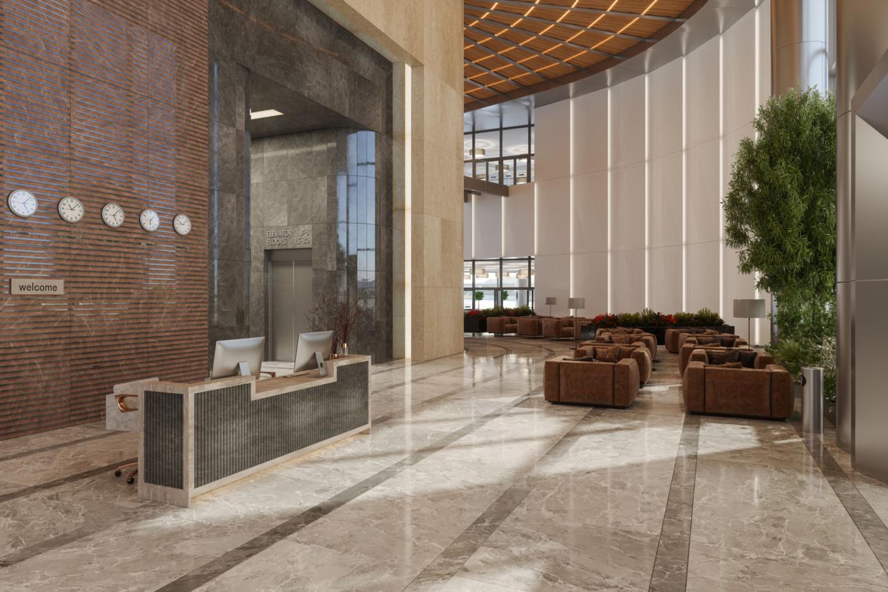 Hotel property with guest safety and building automation systems